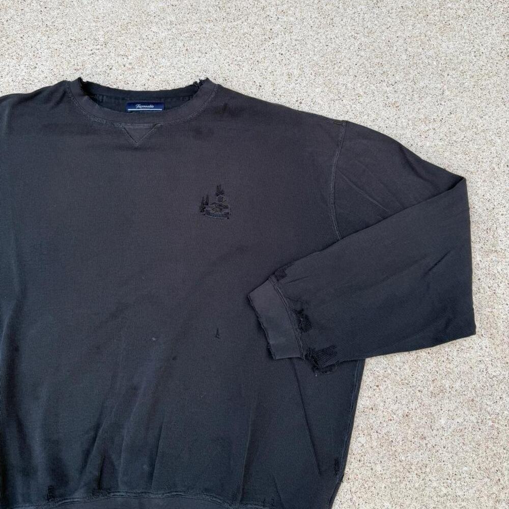 Vintage black distressed sweatshirt vintage 90s XL